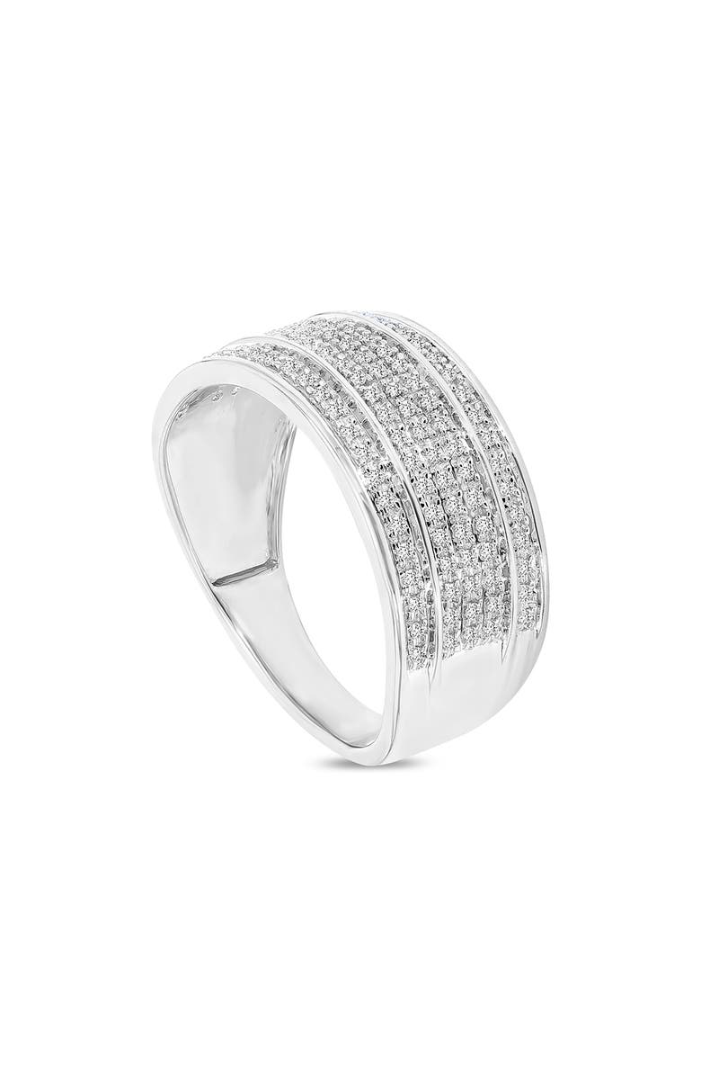 LuvMyJewelry Elysium 10K Gold Pavé Diamond Band Ring, Alternate, color, 10K White Gold