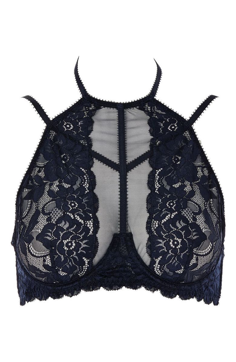Topshop Liberty Underwire Halter Neck Bra, Alternate, color,