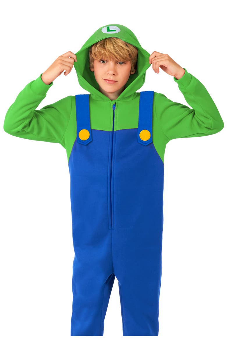 Kids' Super Mario™ Luigi Jumpsuit, Alternate, color, BLUE