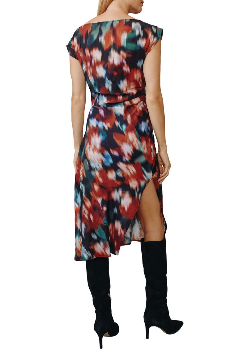 Blurred Boat Neck Midi Dress, Alternate, color, BLURRED FLORAL PRINT