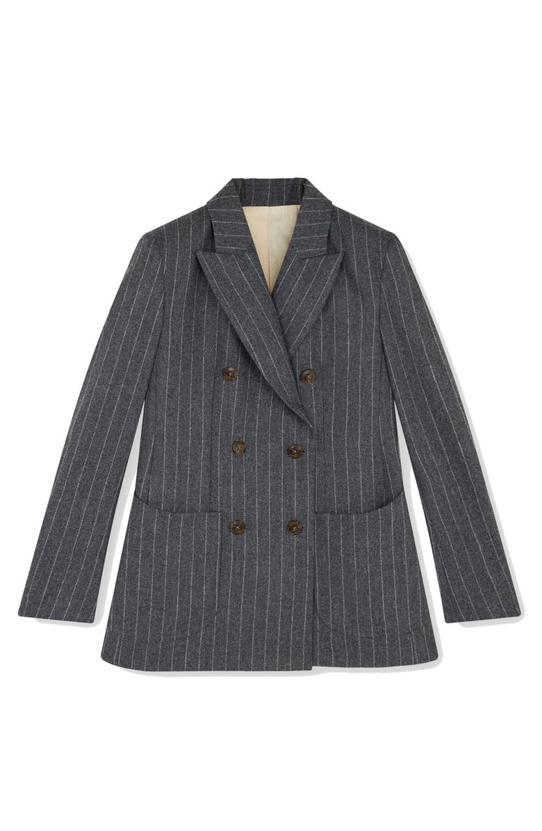 Fortela Brandy Classic Double-Breasted Pinstripe Jacket, Main, color, Melange