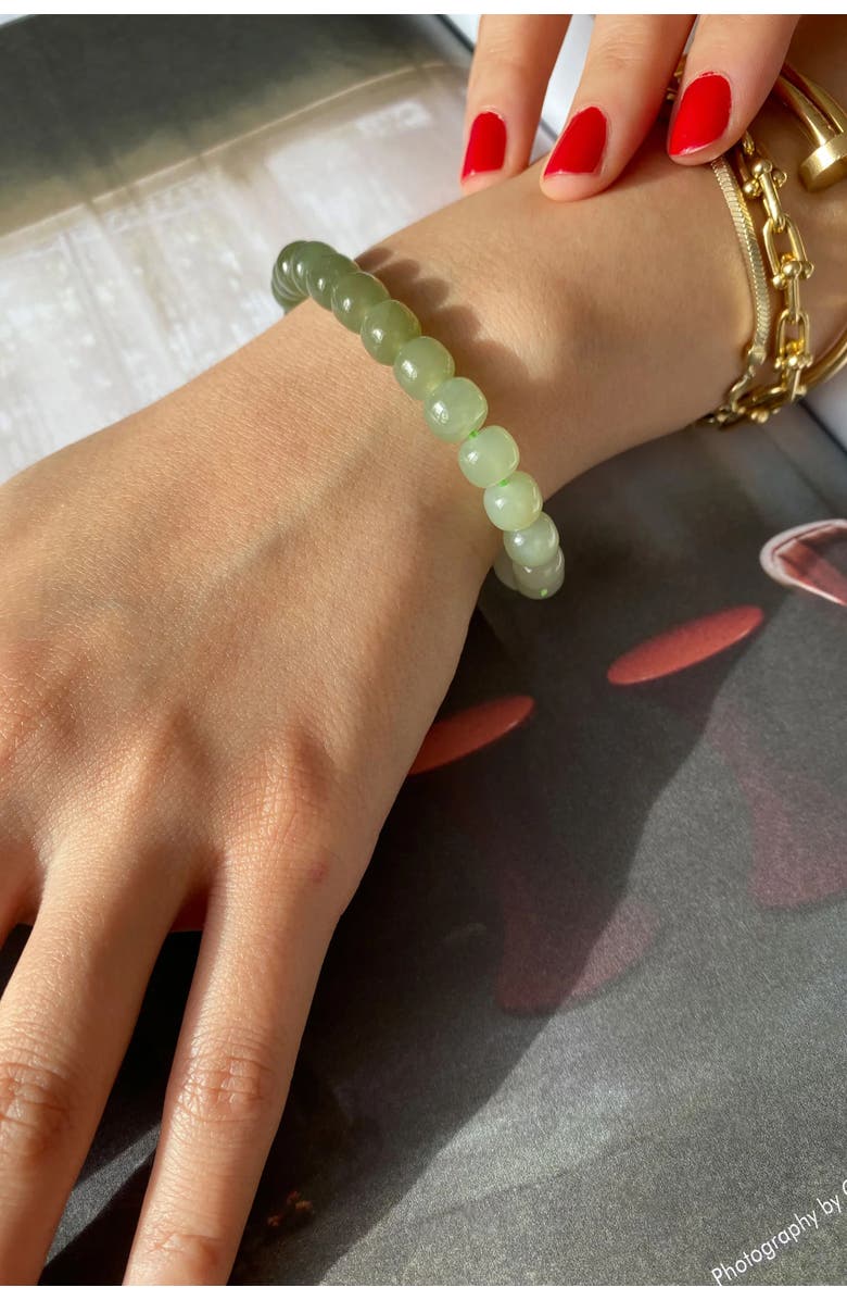 seree Ombre Beaded jade bracelet, Alternate, color, Green