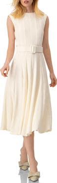 IVONNE Sleeveless Midi Dress with Belt