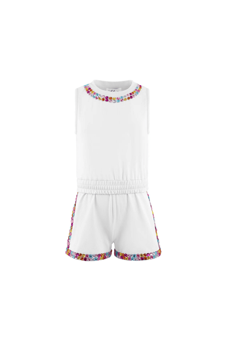 Rainbow Gems Short Set, Alternate, color, White