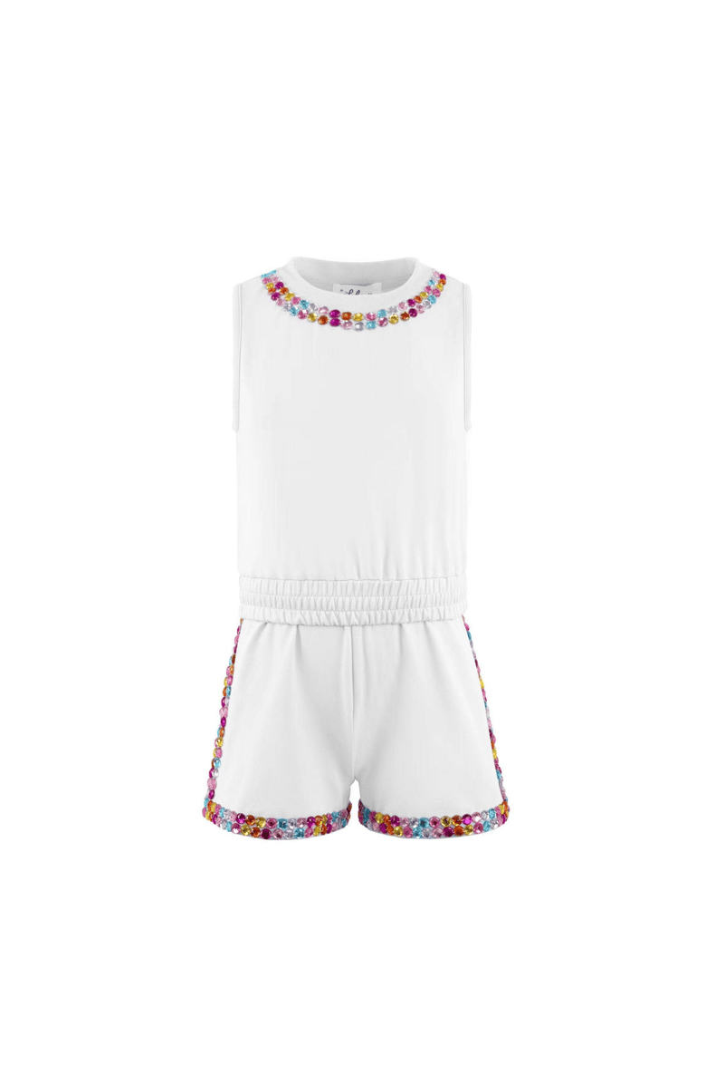 Lola + The Boys Rainbow Gems Short Set, Alternate, color, White