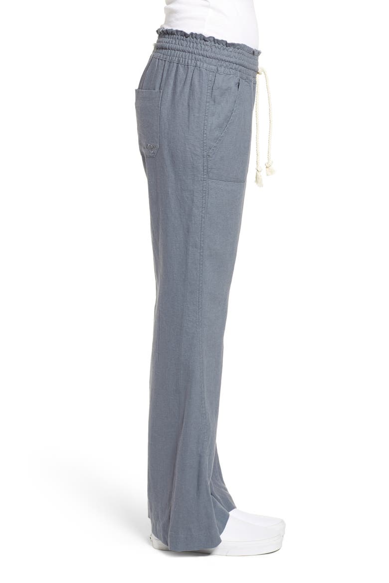 Oceanside Linen Blend Beach Pants, Alternate, color, TURBULENCE