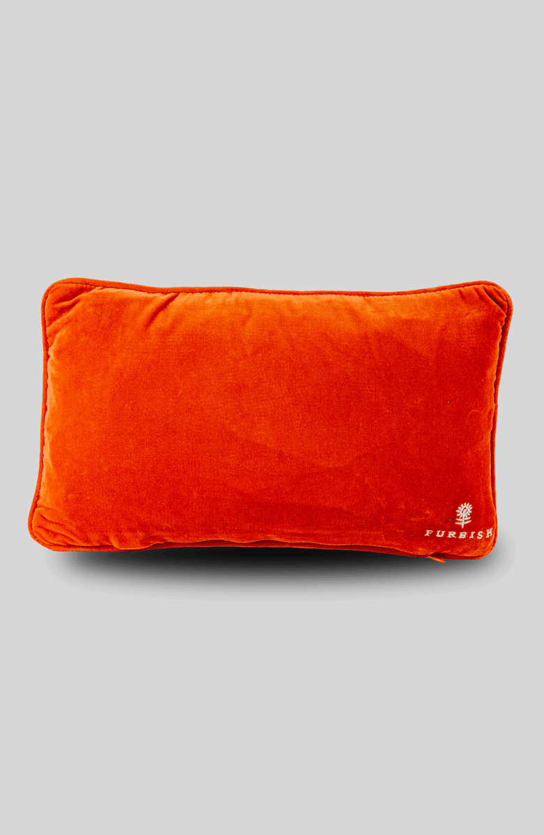 Furbish Gemini Needlepoint Pillow, Alternate, color, Orange