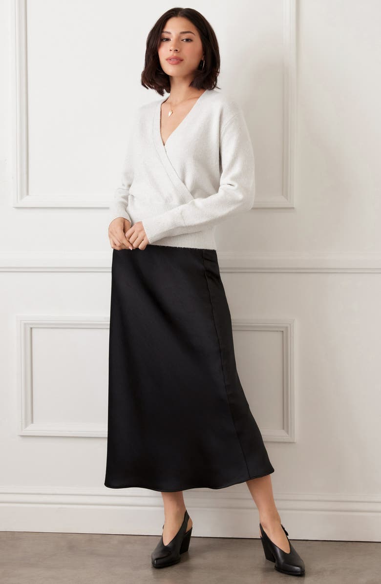 Karen Kane Sequin Wrap Sweater, Alternate, color, Cream