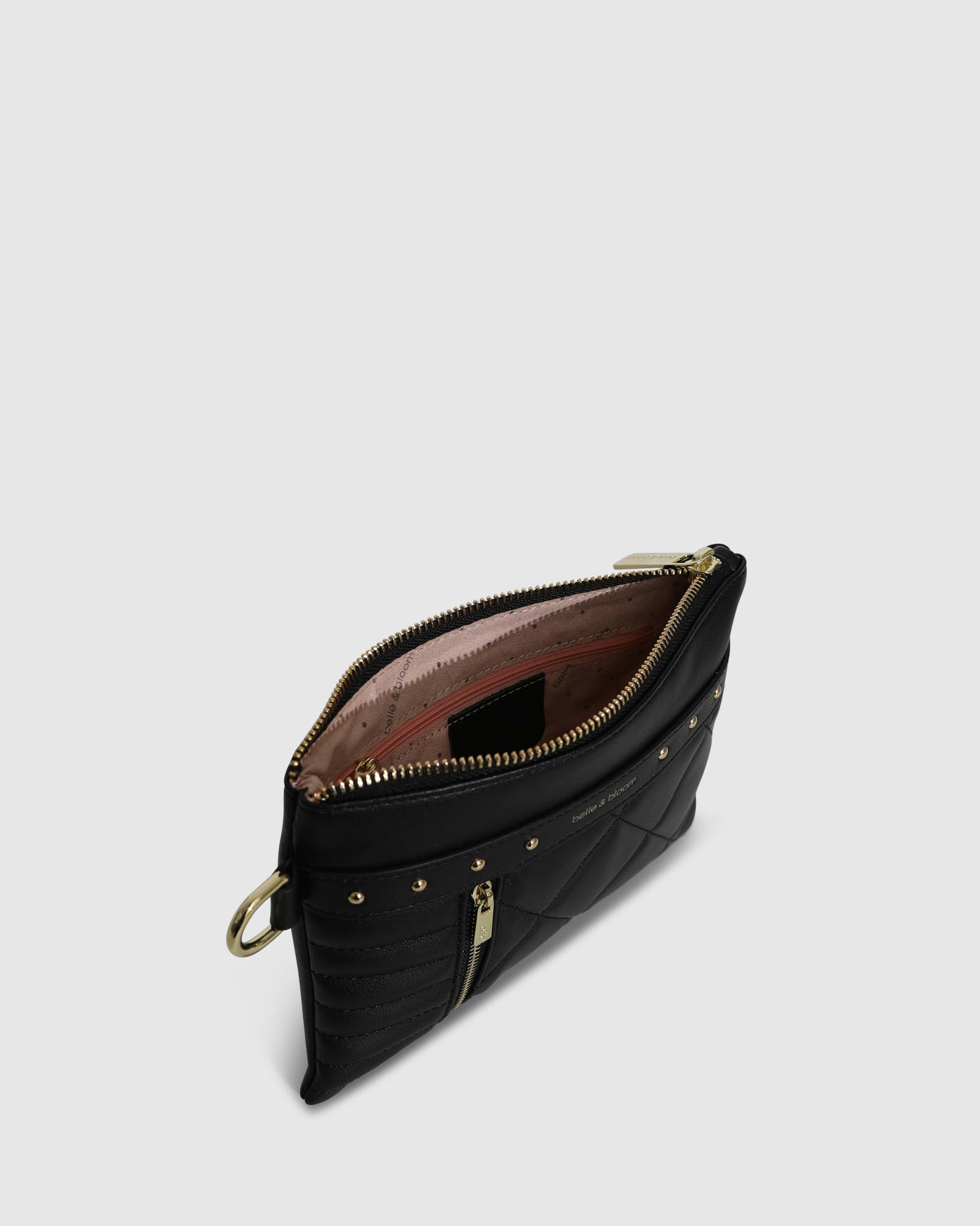 Belle & Bloom Be Mine Quilted Pouch, Alternate, color, Black