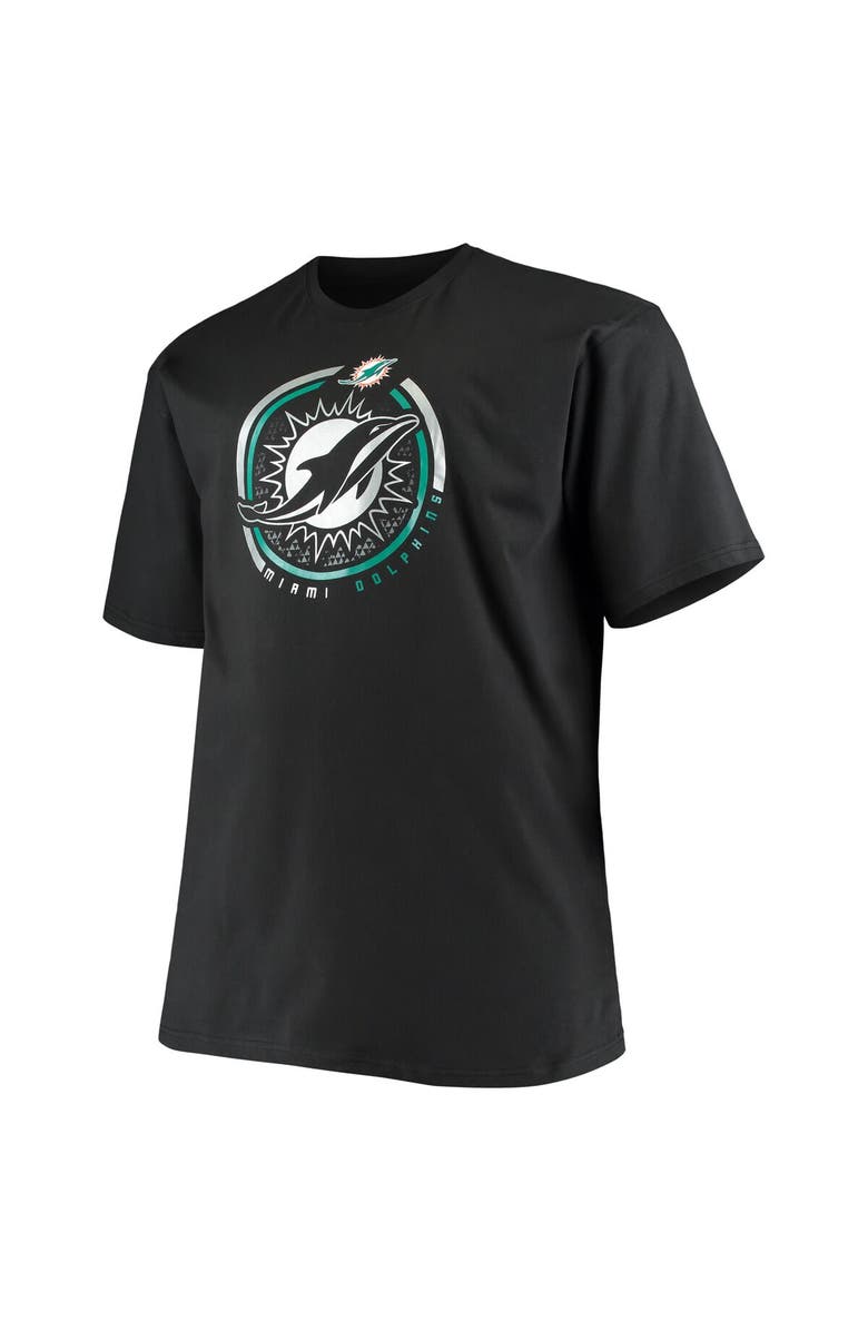 FANATICS Men's Fanatics Branded Black Miami Dolphins Big & Tall Color Pop T-Shirt, Alternate, color, 
