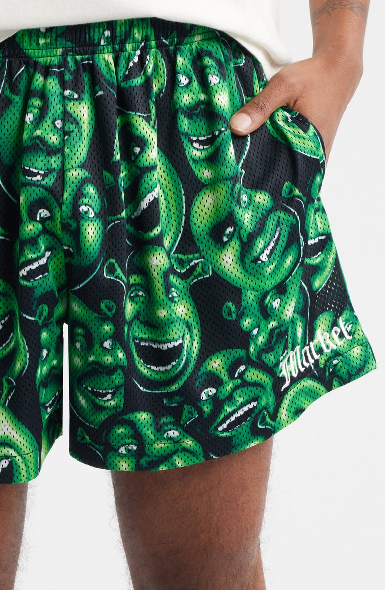 MARKET x Shrek<sup>™</sup> Print Mesh Shorts, Alternate, color, Green