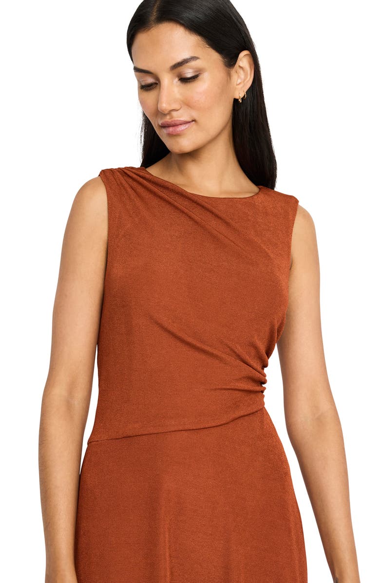 Maggy London Gathered High-Low Dress, Alternate, color, Rust