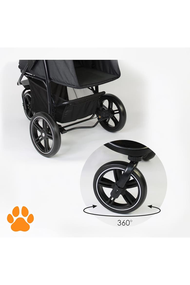 Pet 3 Wheel Stroller For Dog, Cat & Pets Up To 33 Lbs, Alternate, color, Multicolored