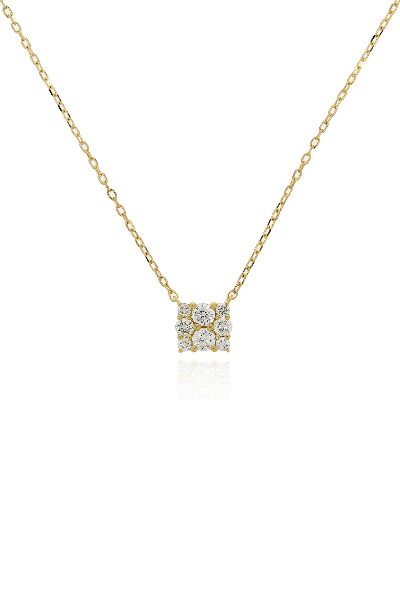 Bony Levy Audrey 18K Yellow Gold Diamond Square Pendant Necklace
