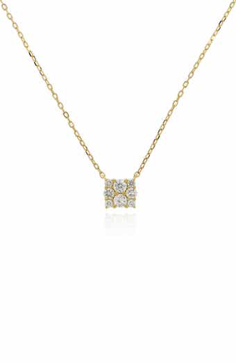 Bony Levy Audrey 18K Yellow Gold Diamond Square Pendant Necklace