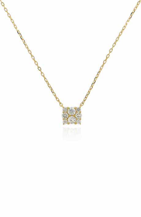 Bony Levy Audrey 18K Yellow Gold Diamond Square Pendant Necklace