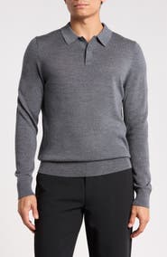 Nordstrom Machine Washable Merino Wool Polo Sweater
