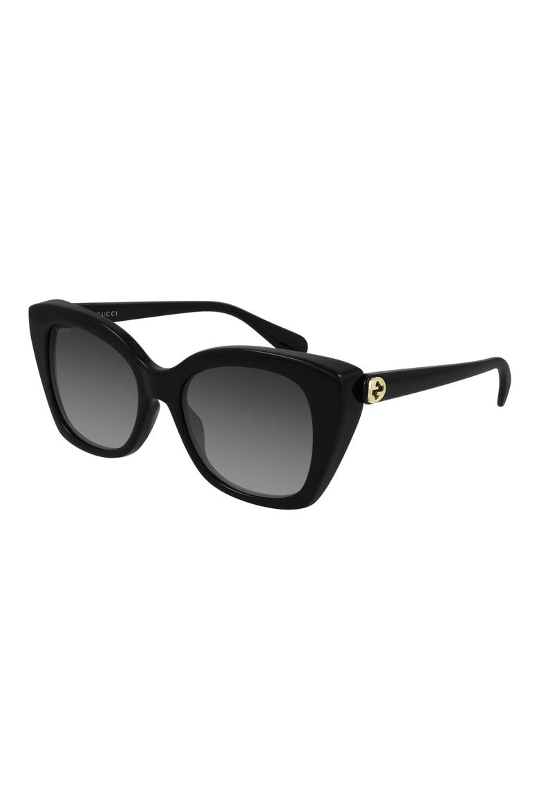 55mm Gradient Square Sunglasses, Main, color, BLACK