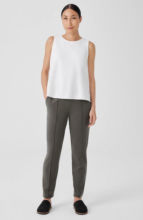 Eileen Fisher Pintuck Pleat Tapered Ankle Pants In Green