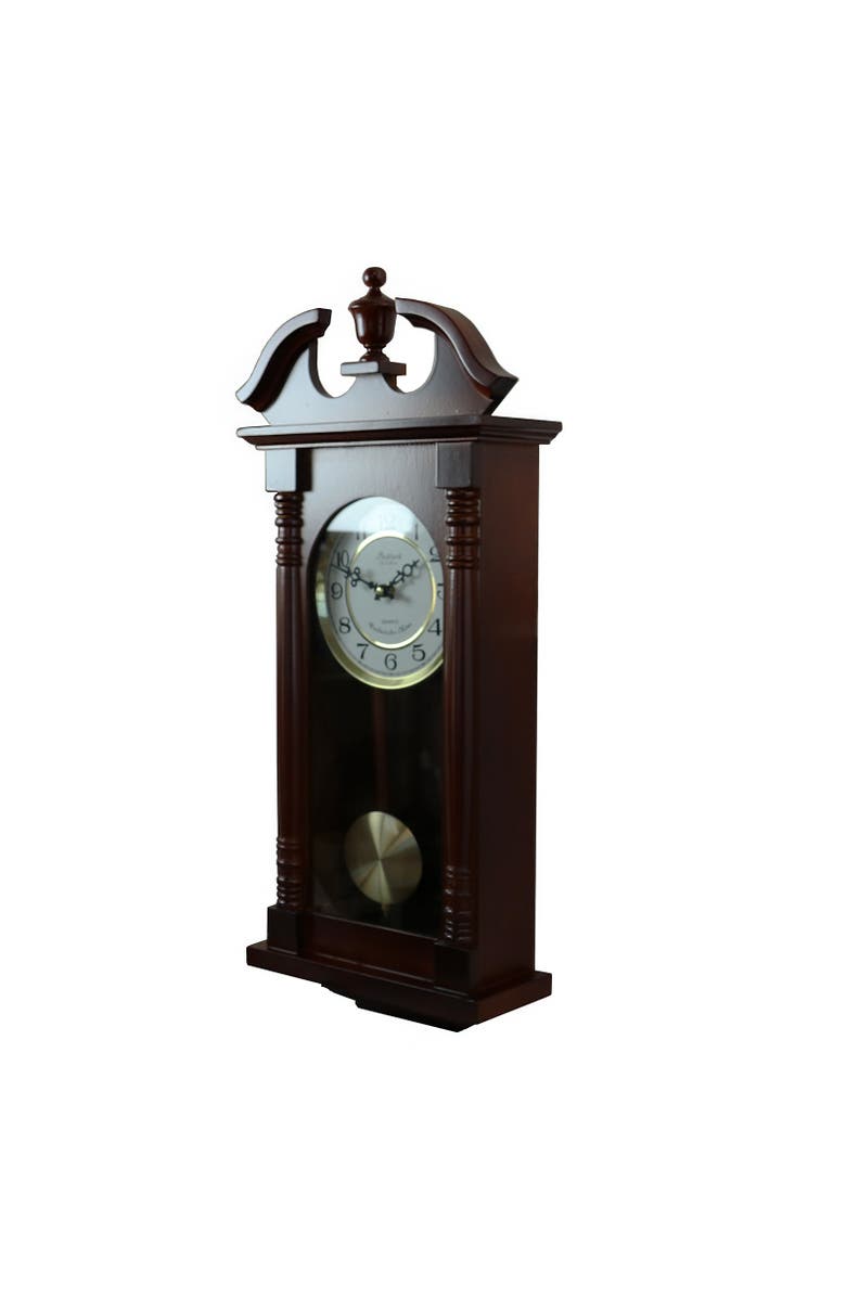 Bedford Clock Collection 27.5in Cherry Oak Wall Clock, Alternate, color, Cherry Oak