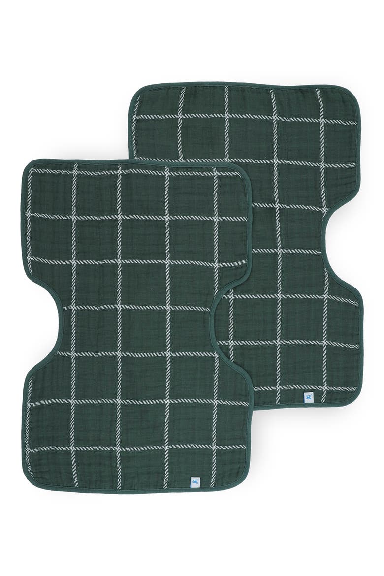 Assorted 2-Pack Cotton Muslin Burp Cloths, Main, color, EVERGREEN PLAID