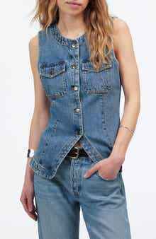 Madewell Denim High Crewneck Vest