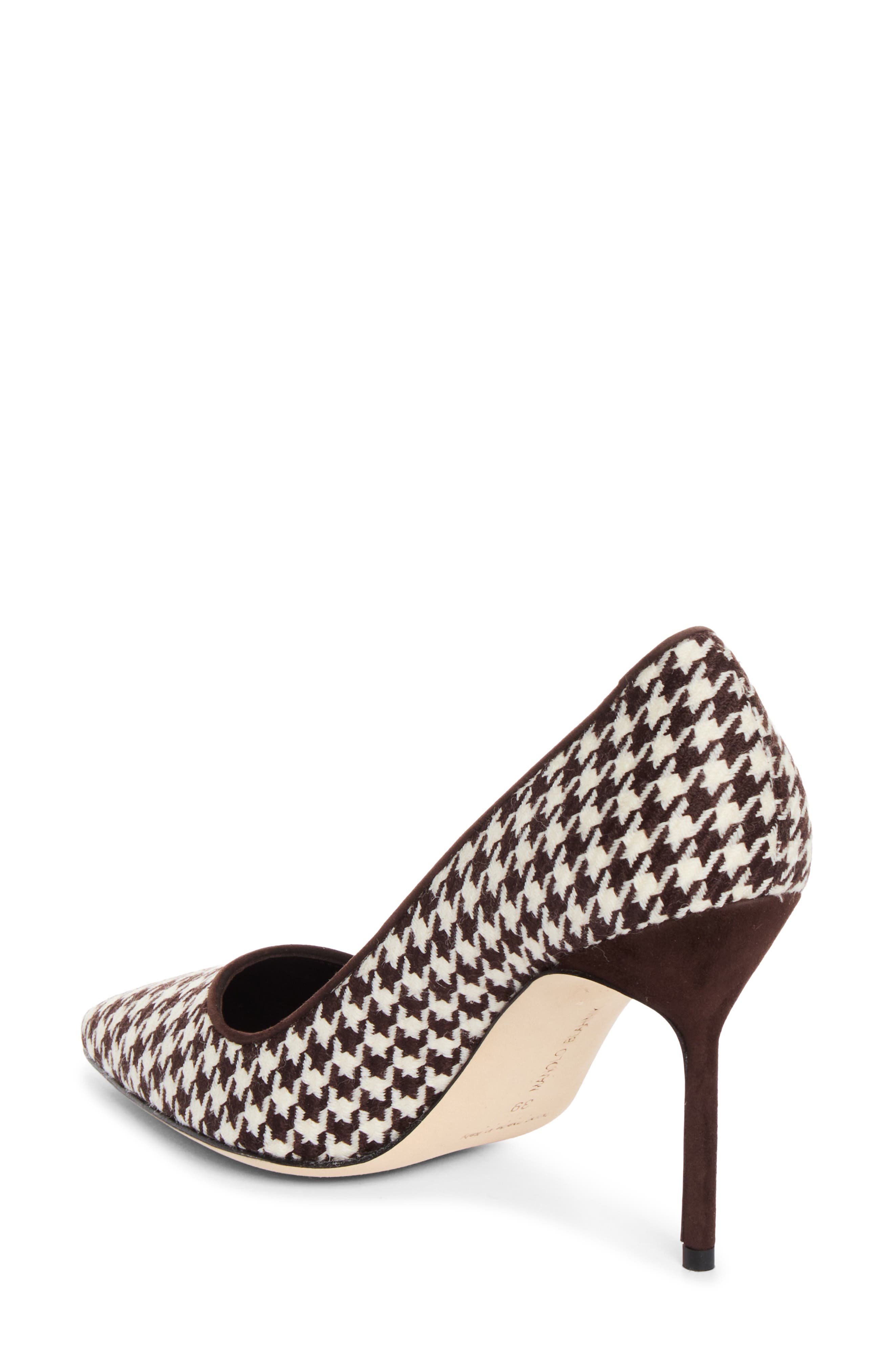 BB Pointed Toe Pump, Alternate, color, DARK BROWN/ CREAM