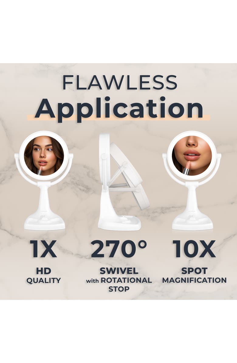 Zadro Max Bright Lighted Makeup Mirror with 10X/1X Magnification & Storage Tray, Alternate, color, White