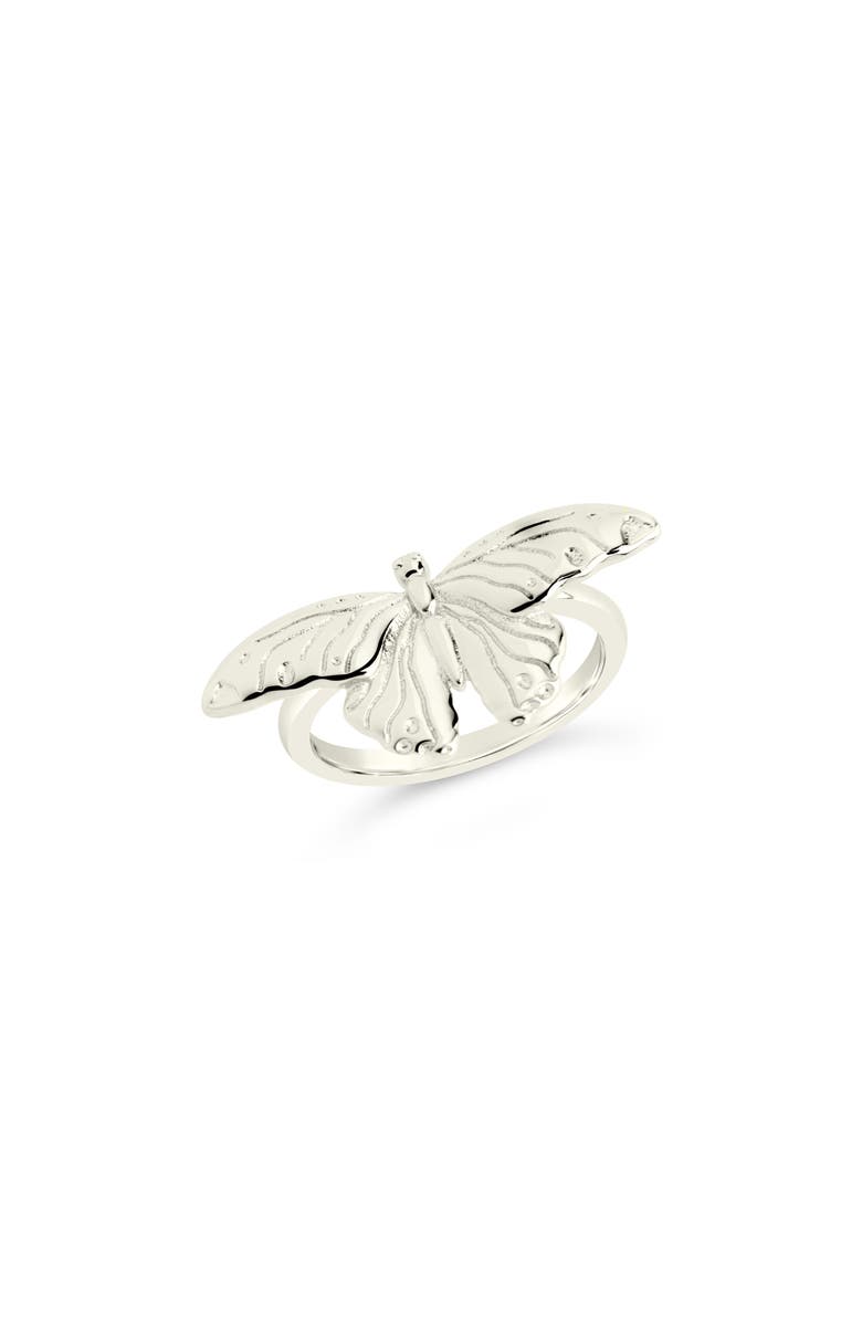 Sterling Forever Rowena Butterfly Ring, Main, color, Silver