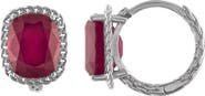 FZN Sterling Silver Genuine Gemstone Wheat Huggie Earrings