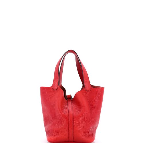 Pre-owned Hermes Hermes Picotin Lock Bag Clemence Mm In Red