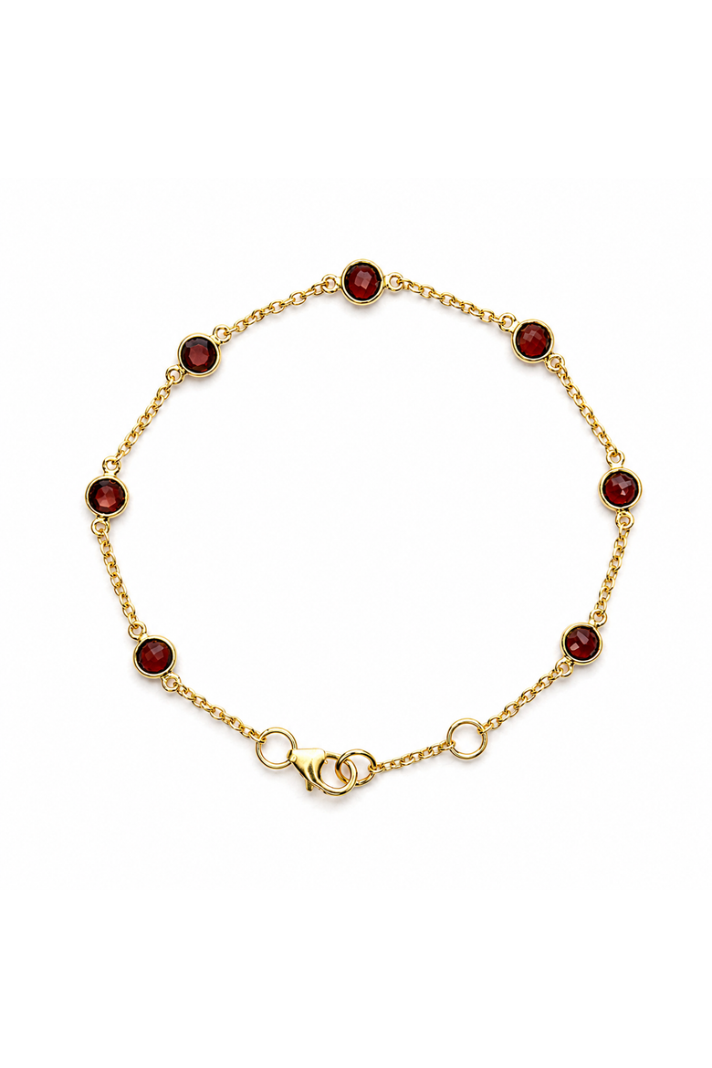 January Birthstone Bracelet Garnet, Main, color, Gold