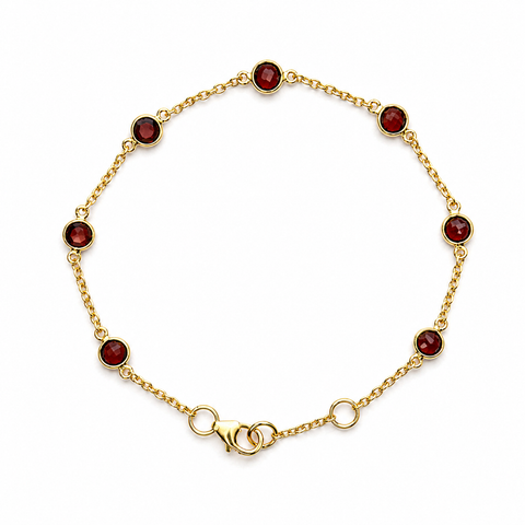 January Birthstone Bracelet Garnet
