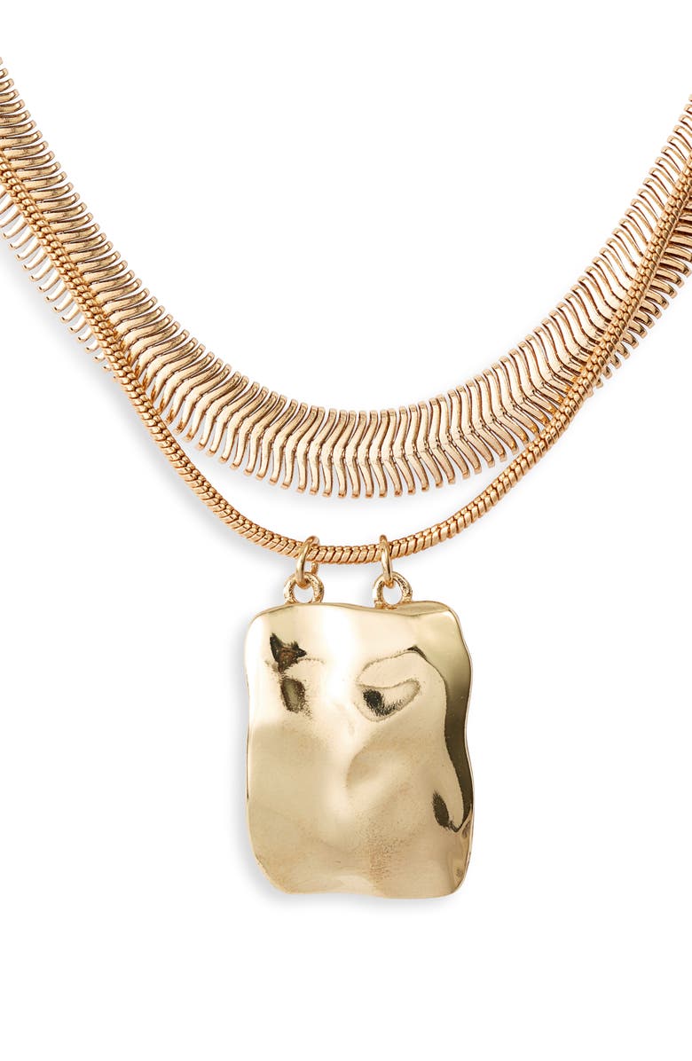 Halogen® Molten Pendant Layered Necklace | Nordstrom