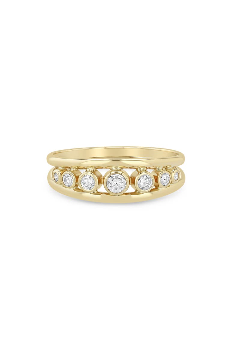 14k Gold Graduated Bezel Diamond Ring, Main, color, 14K YELLOW GOLD