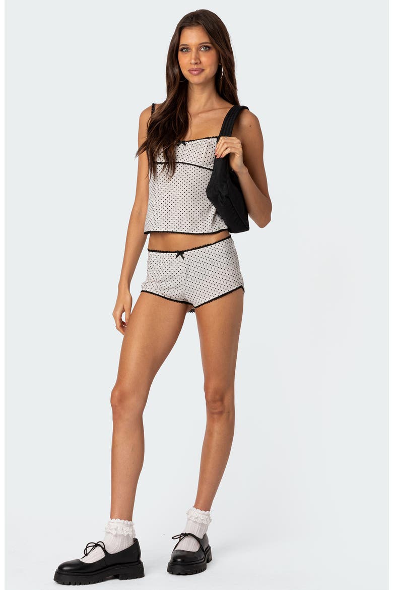 Kendall Polka Dot Microshorts, Alternate, color, WHITE