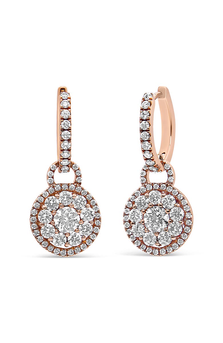 Haus of Brilliance 18K Rose Gold 1 1/2 Cttw Diamond Composite Dangle Earrings, Alternate, color, Pink