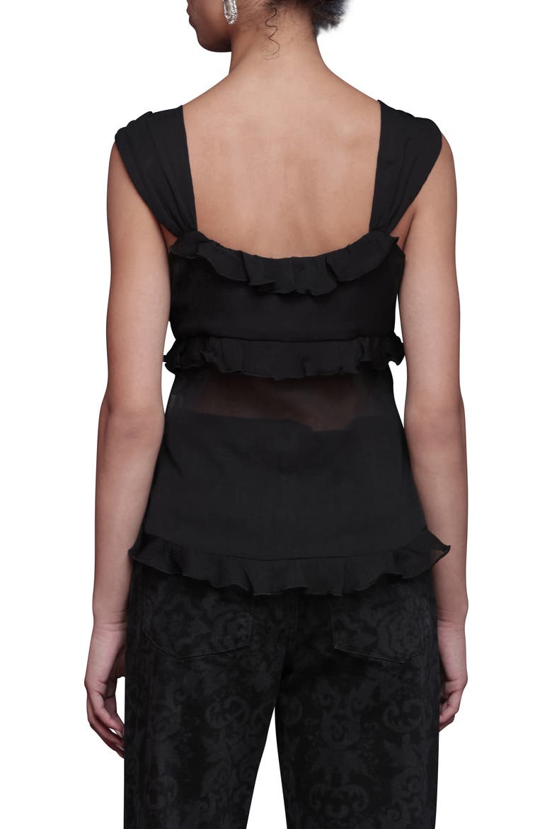 Ruffle Sheer Tank, Alternate, color, BLACK