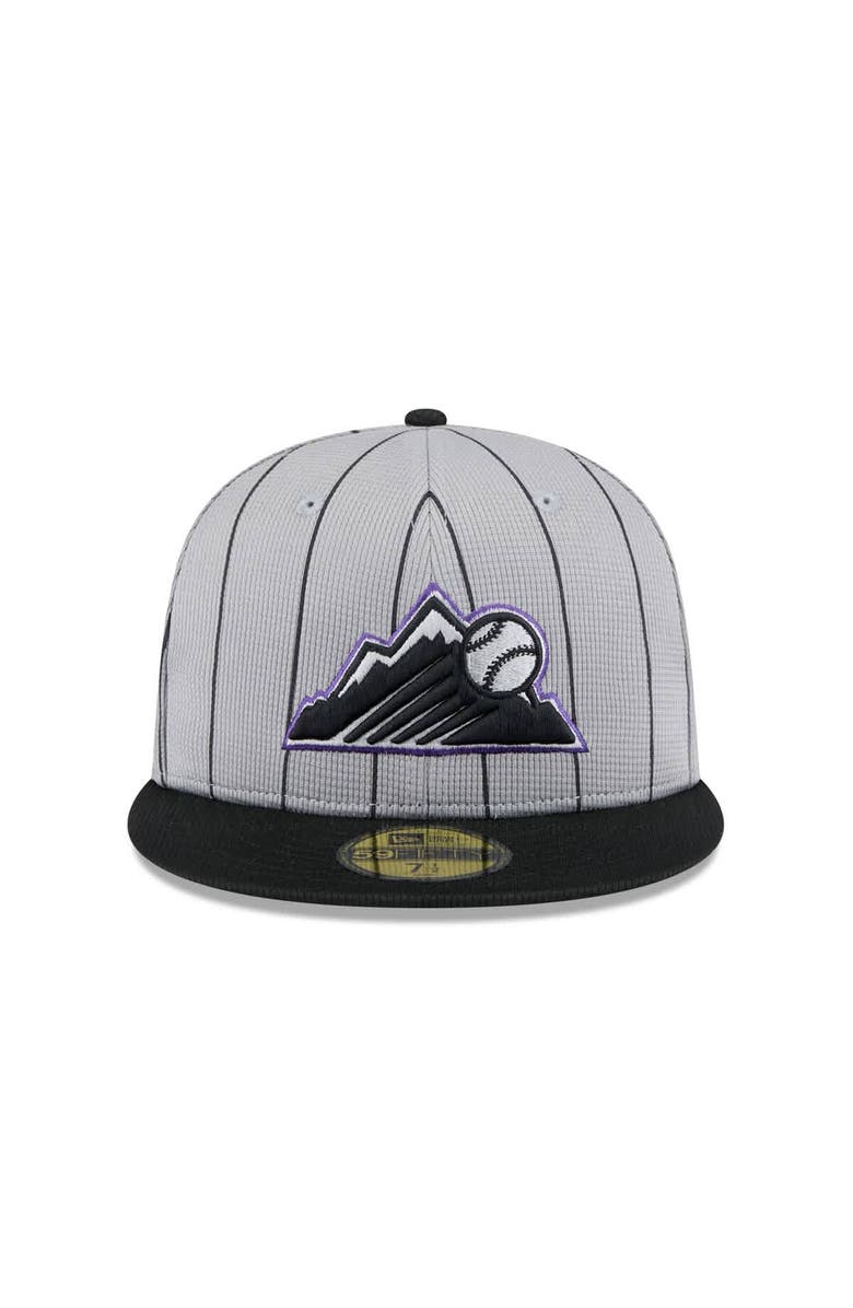New Era Men's New Era  Gray/Black Colorado Rockies 2025 Batting Practice 59FIFTY Fitted Hat, Alternate, color, 