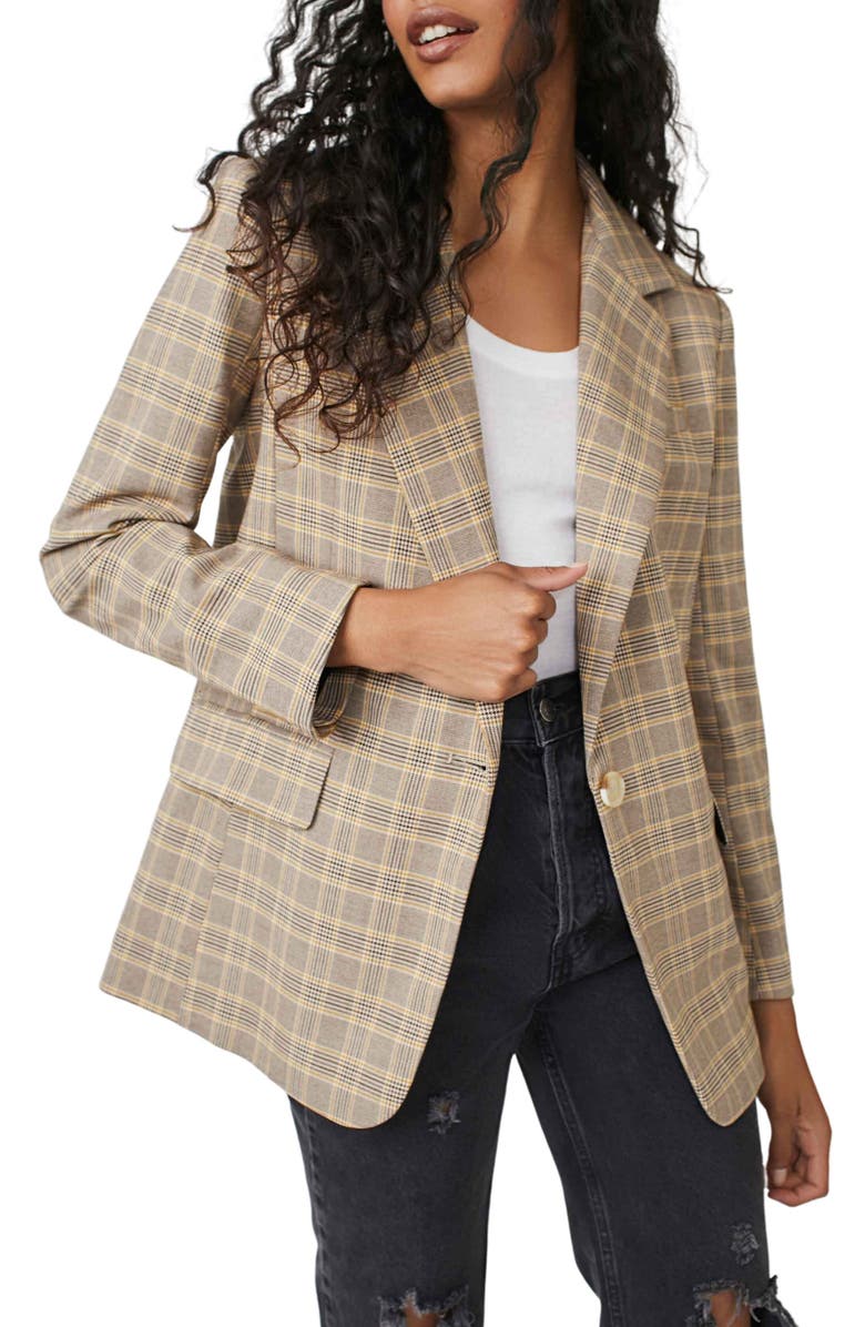 Free People Crosby Plaid Blazer, Main, color,