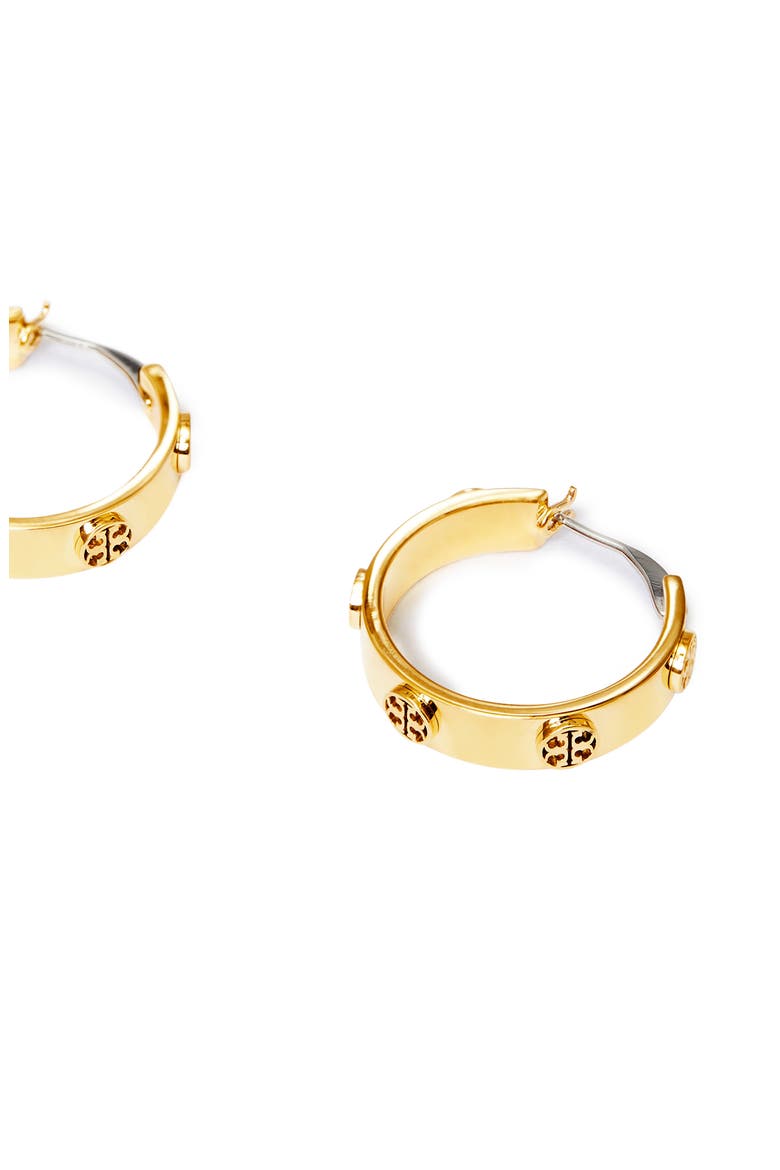 Thin Icon Hoop Earrings, Alternate, color, TORY GOLD