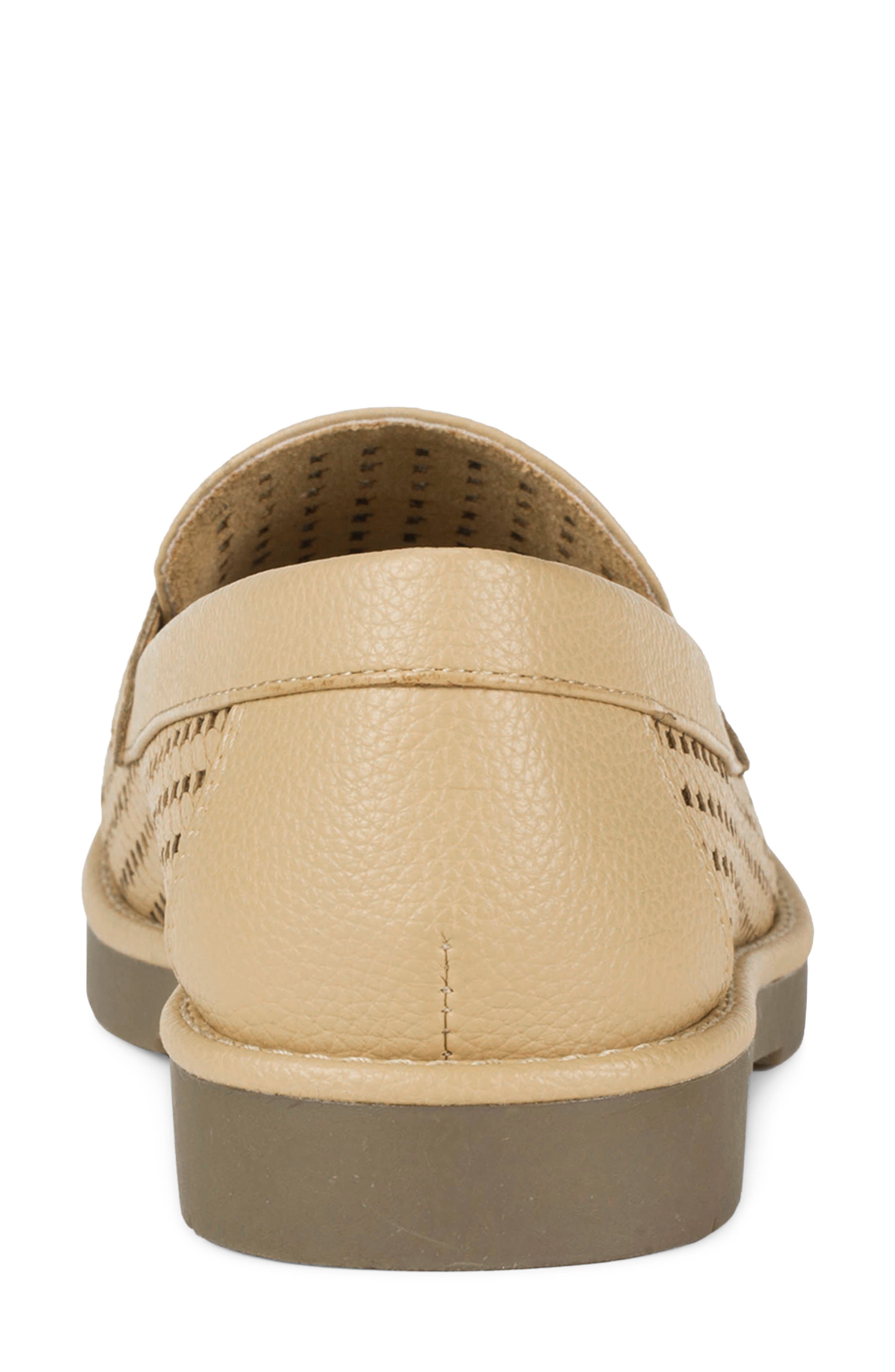 Calli Woven Faux Leather Loafer, Alternate, color, CAMEL