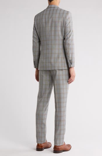 Plaid Khaki Stretch Mélange Suit