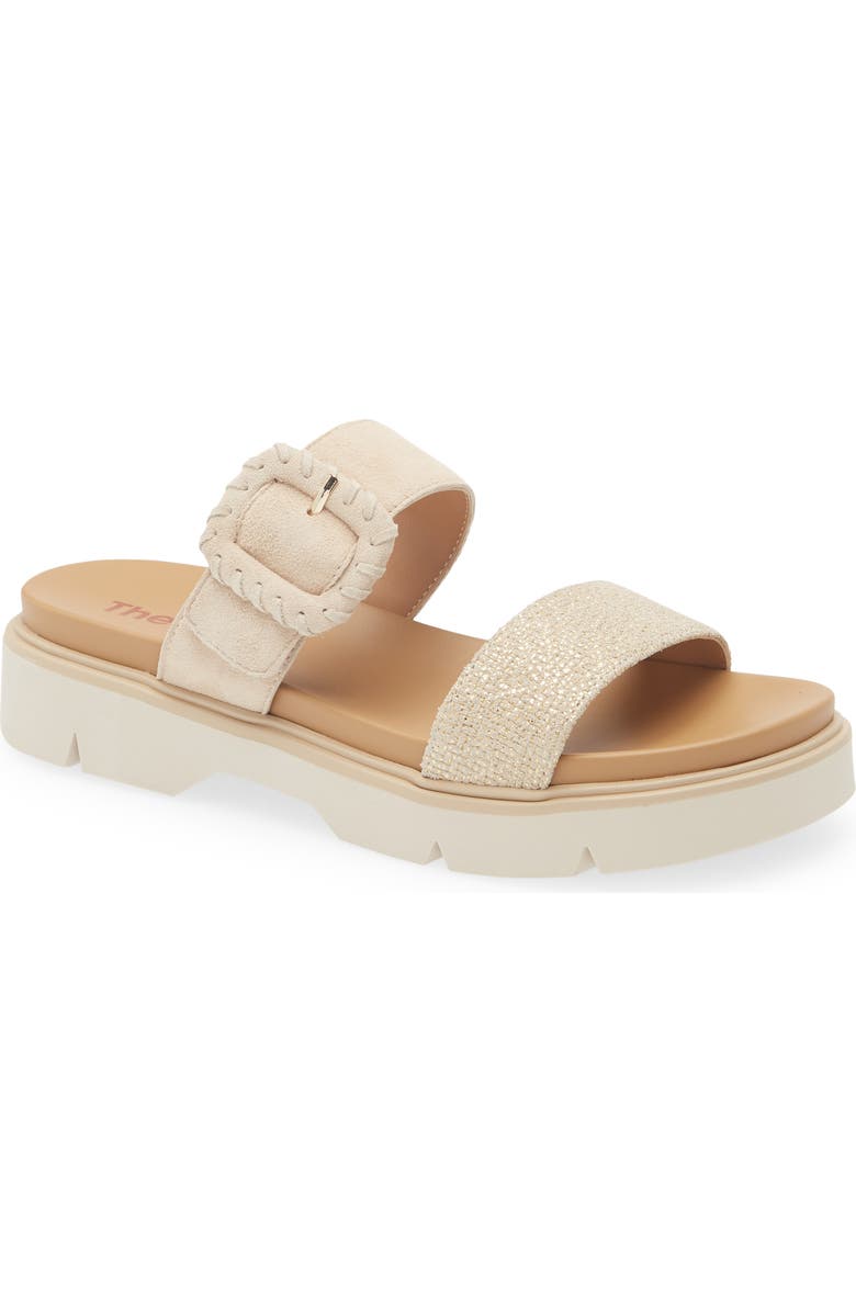 The FLEXX Atena Platform Slide Sandal, Main, color, Sabbia Holly/ Camoscio