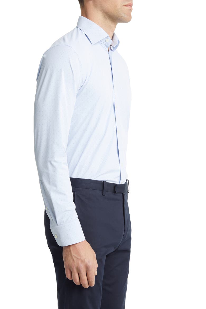 Slim Fit Pin Dot Dress Shirt, Alternate, color, LT/PASTEL BLUE