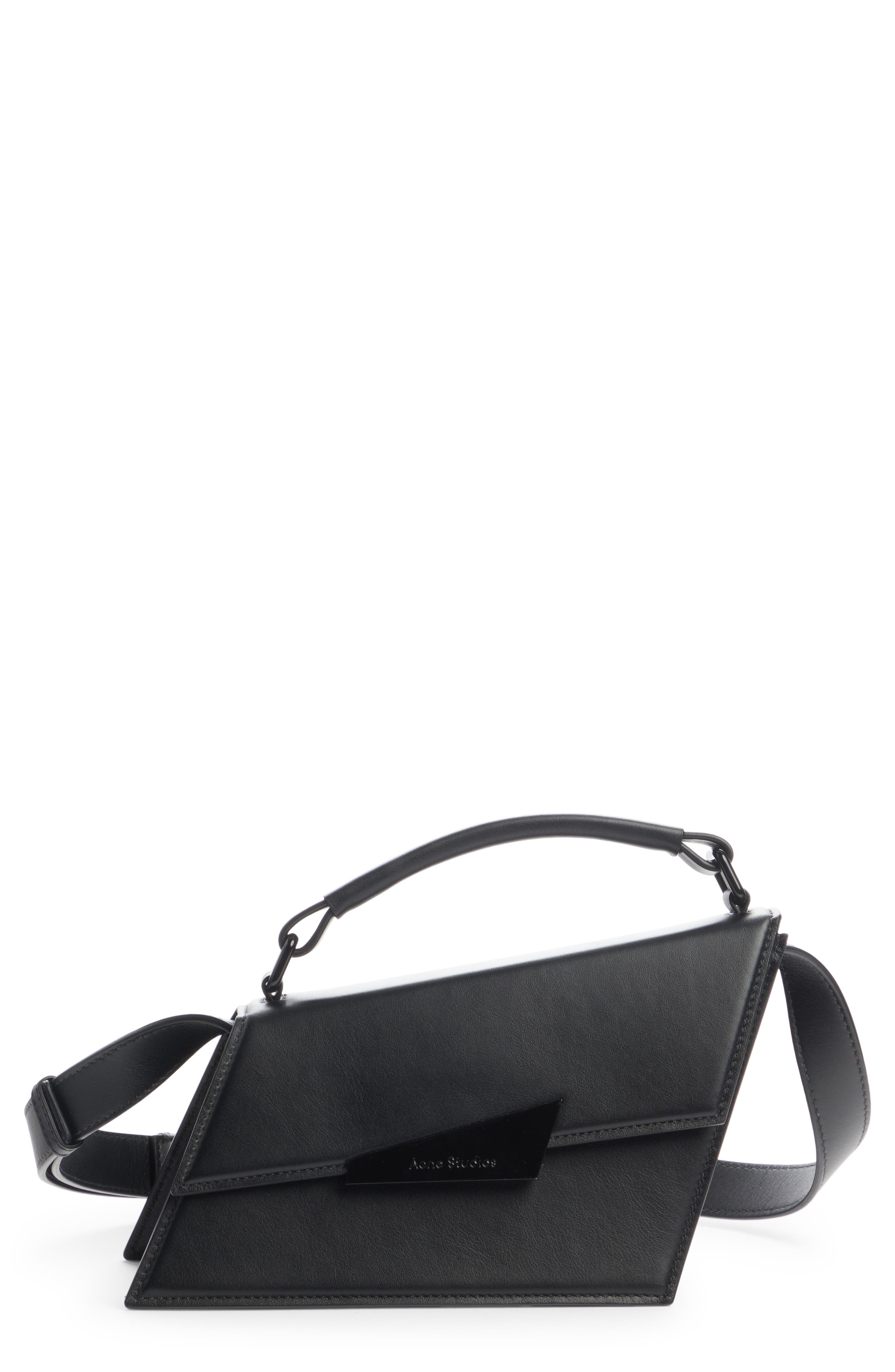 Acne Studios Mini Agost Distorted Leather Top Handle Bag, Main, color, 