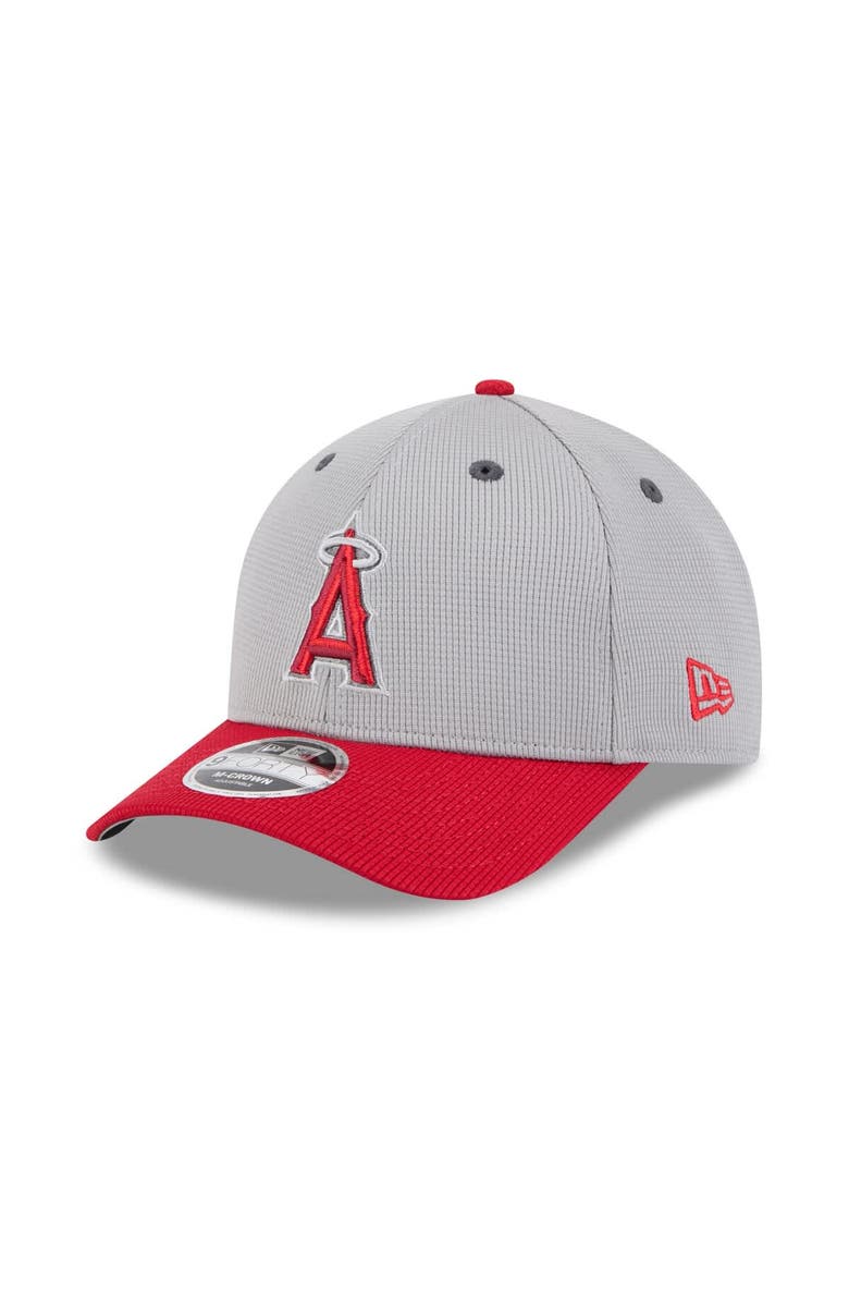 New Era Men's New Era  Gray/Red Los Angeles Angels 2025 Batting Practice 9FORTY M-Crown Adjustable Hat, Main, color, 