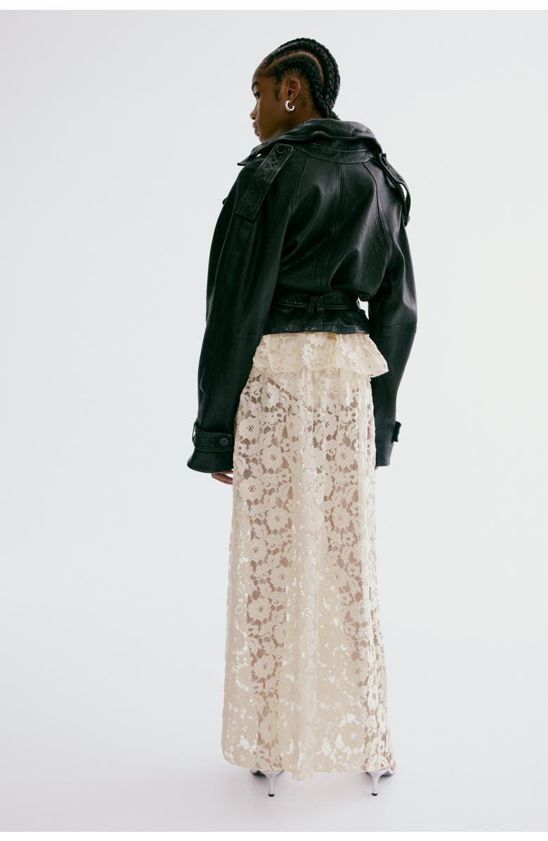 H&M Lace Midi Skirt, Alternate, color, Light Beige