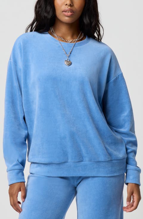 Crewneck Velour Sweatshirt