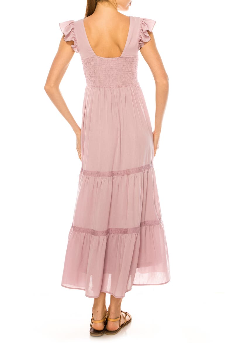 Lace Trim Maxi Dress, Alternate, color, DAWN PINK